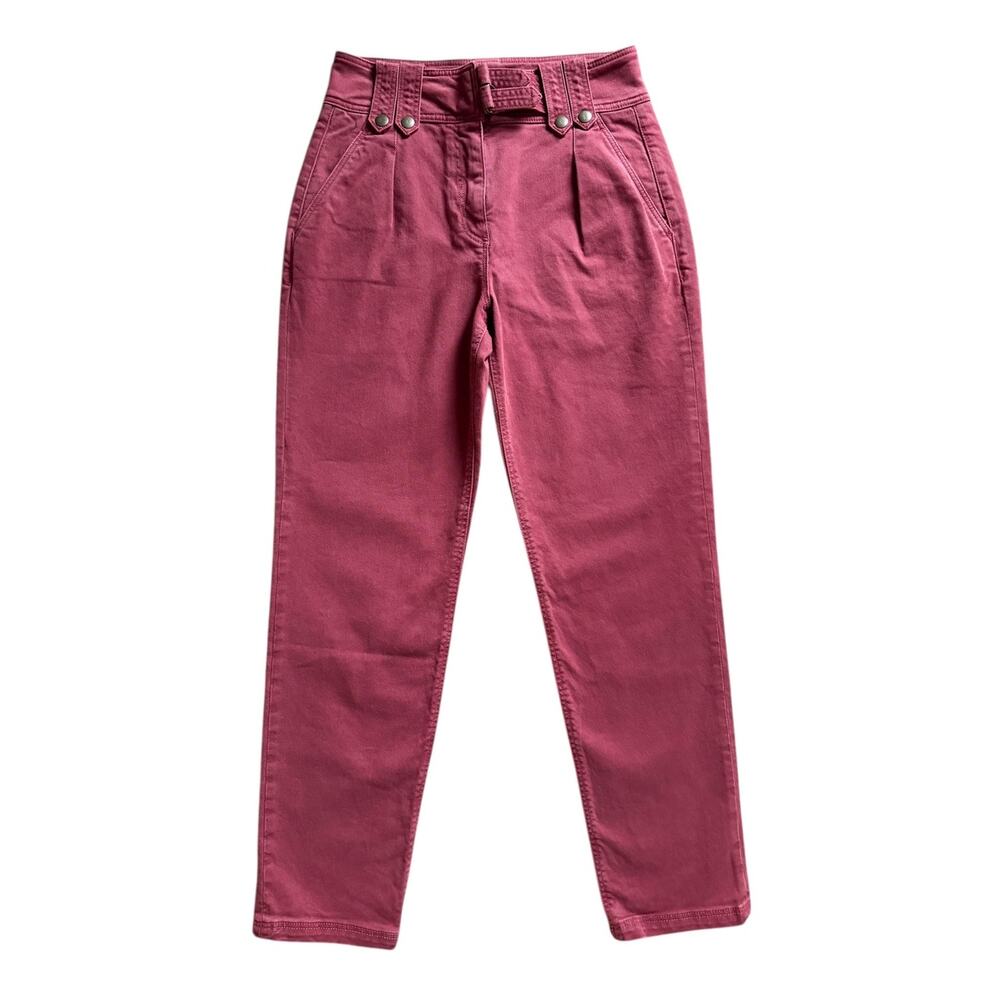 Sezane • LEON High-Waist Tapered Pants in BURGUNDY